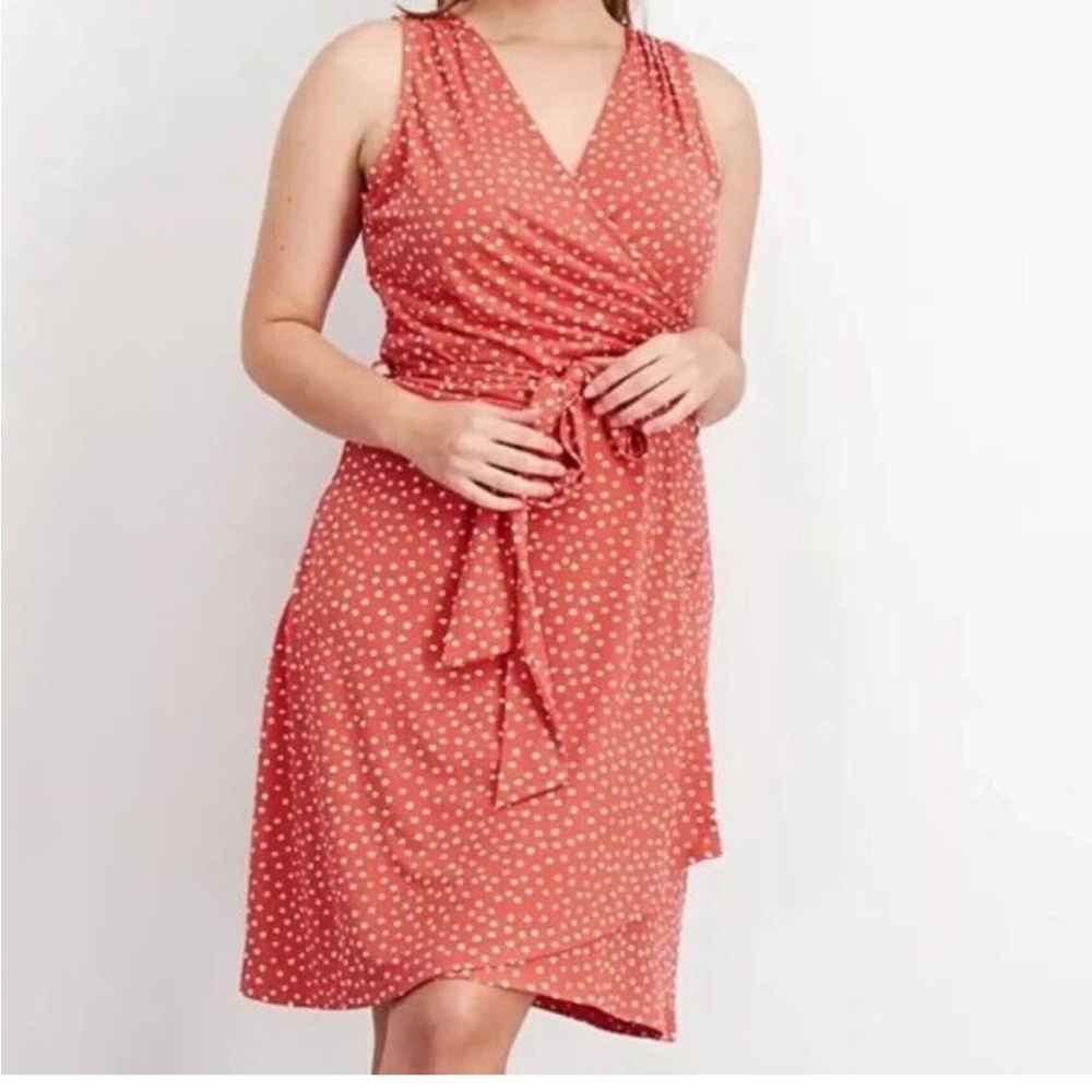 41 Hawthorn Coral Sleeveless V-Neck Wrap Sundress